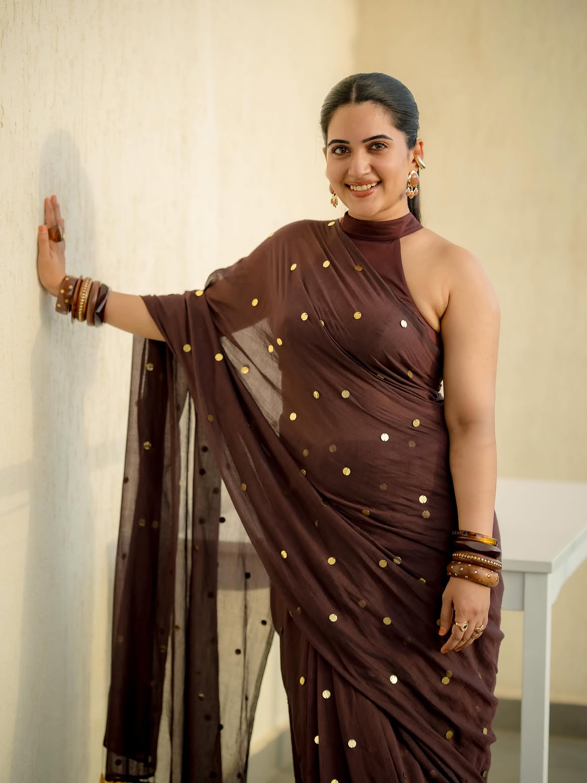 Sravanthi Chokarapu Stunning Looks in Saree