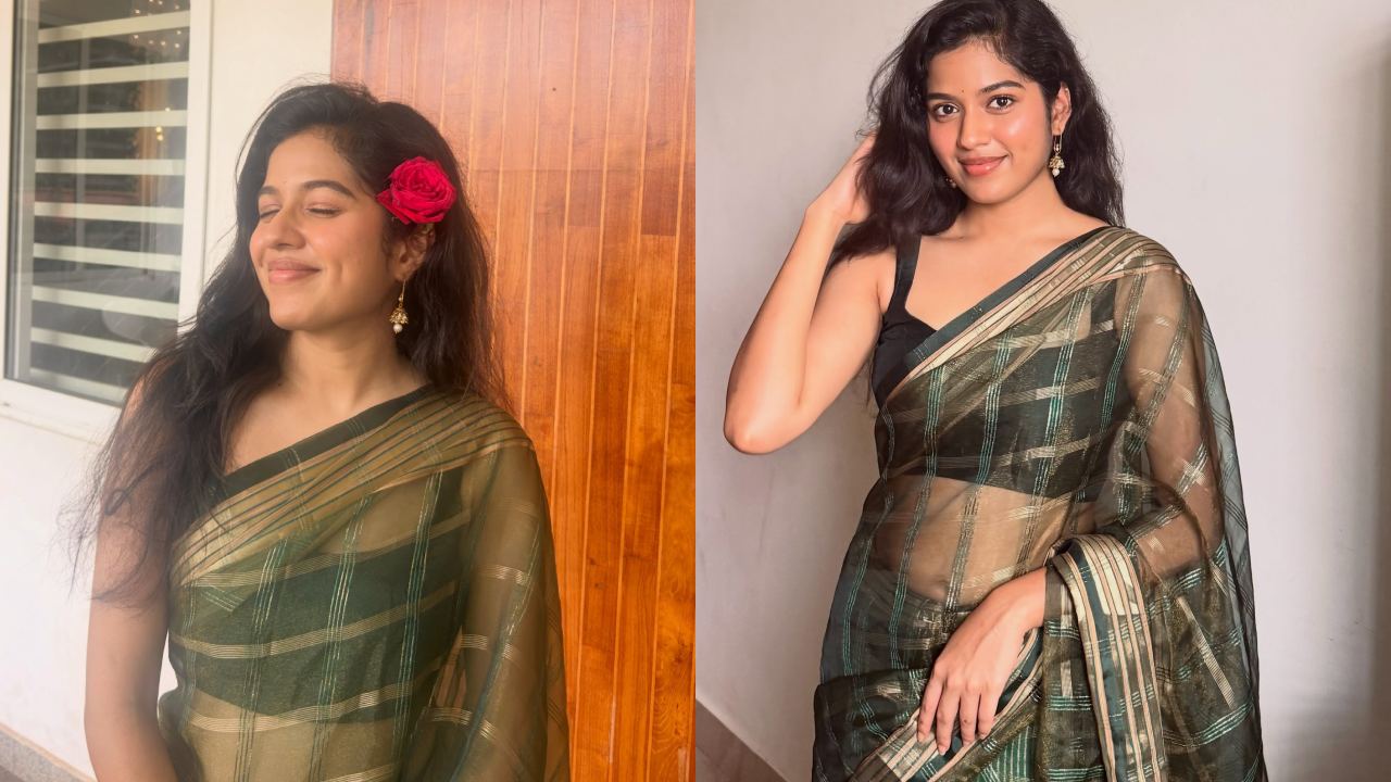 Tejaswi : పలుచని చీరలో రాజు వెడ్స్ రాంబాయి భామ.. తేజస్వి ఫొటోలు..