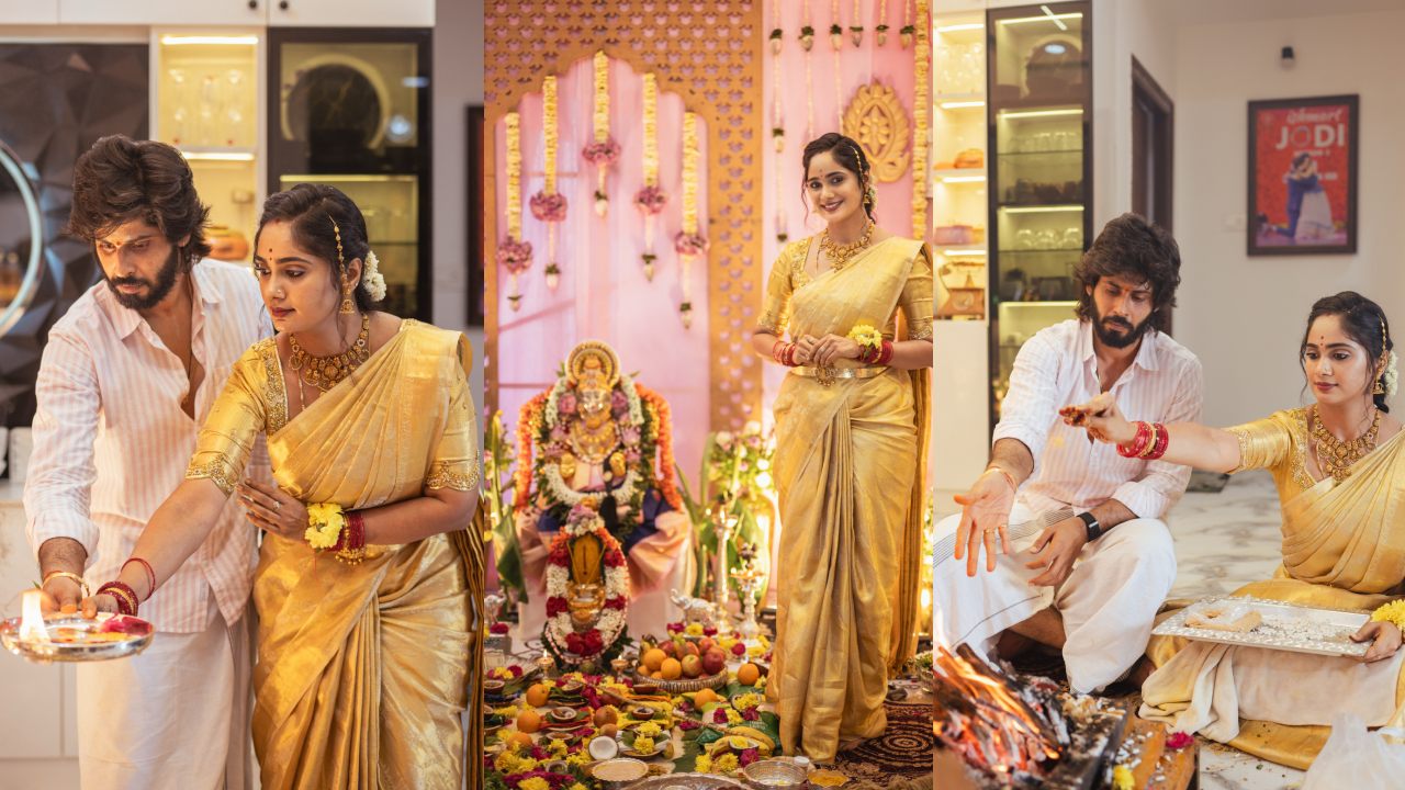 Tejaswini Gowda : సీరియల్ నటి, అమర్ దీప్ భార్య తేజస్విని గౌడ వరలక్ష్మి వ్రతం.. ఫొటోలు..