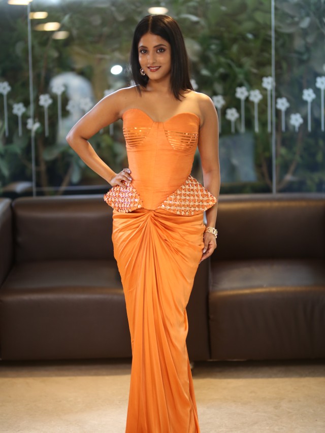 Ulka Gupta Stunning Looks in Agadha Pre Release Event