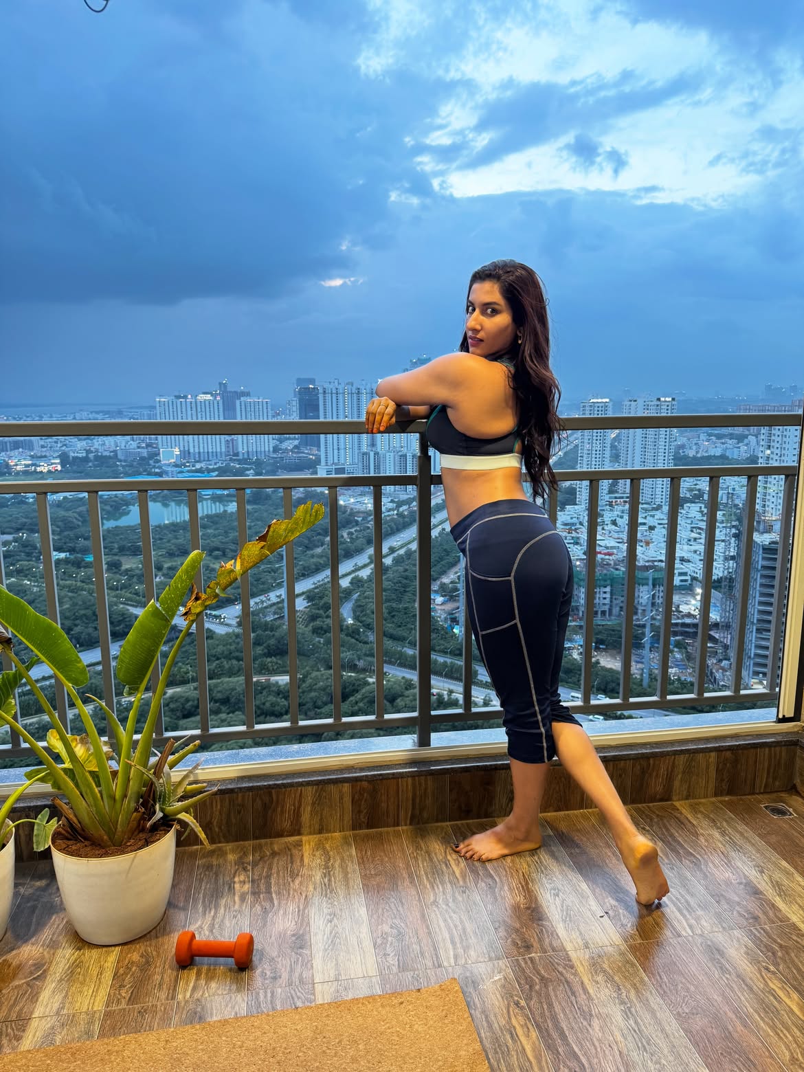 Vishnu Priya Bhimeneni Poses in Gym Outfit