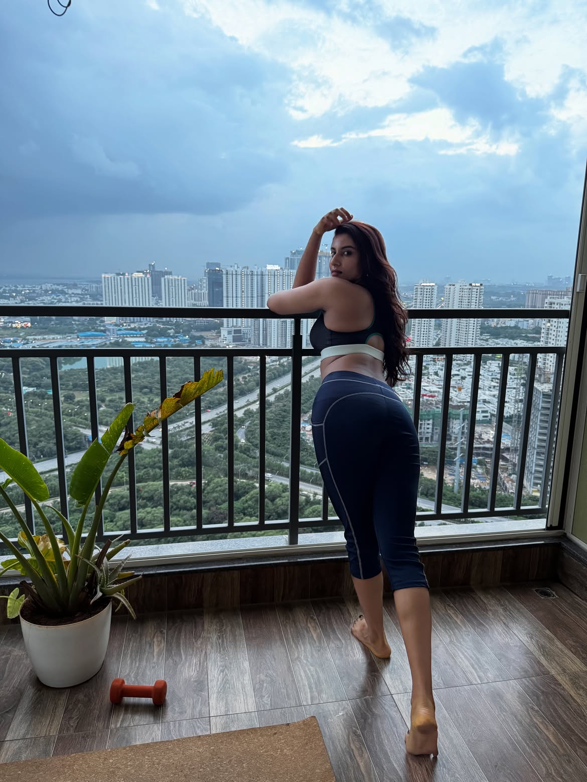Vishnu Priya Bhimeneni Poses in Gym Outfit