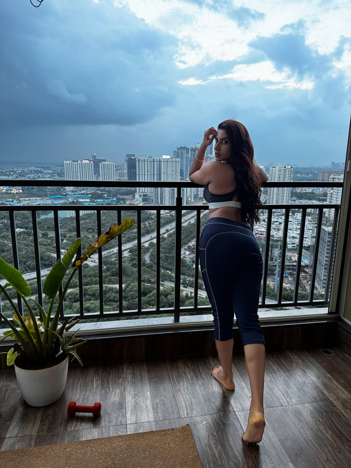 Vishnu Priya Bhimeneni Poses in Gym Outfit