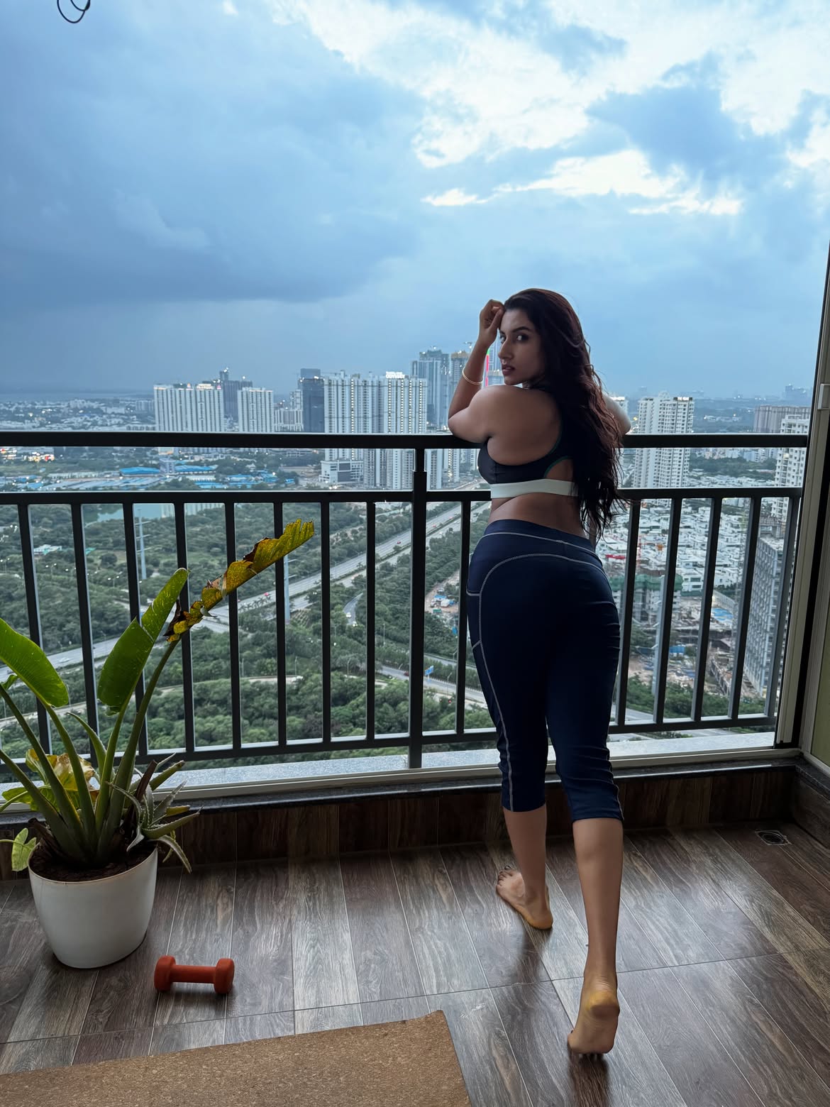Vishnu Priya Bhimeneni Poses in Gym Outfit