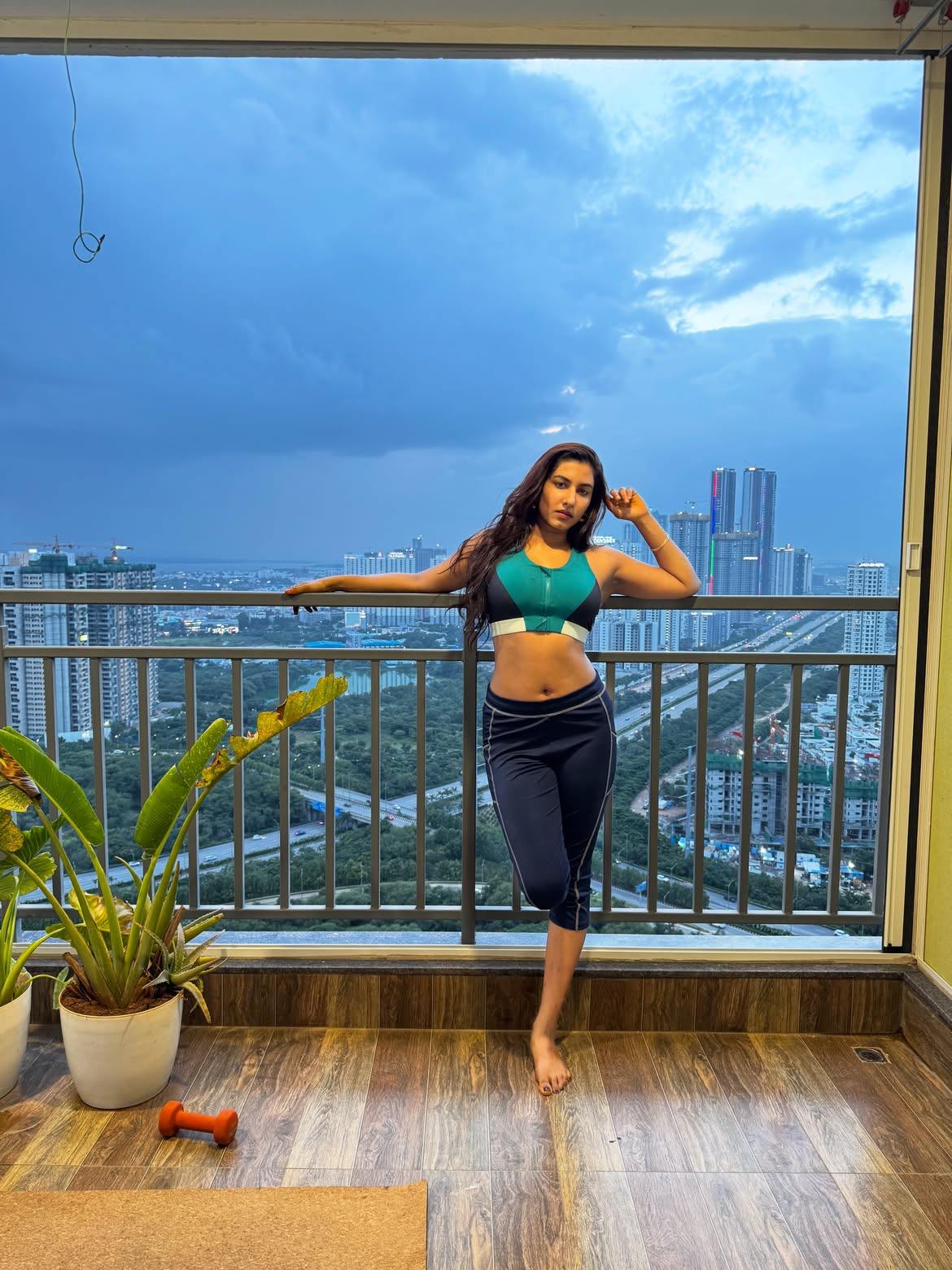 Vishnu Priya Bhimeneni Poses in Gym Outfit