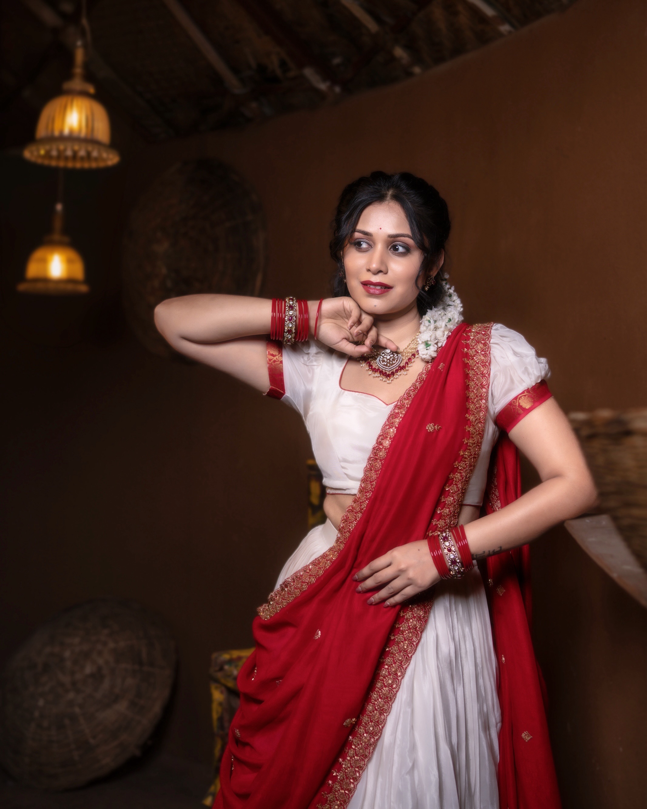 Yashmi Gowda Stunning Looks in Half Saree