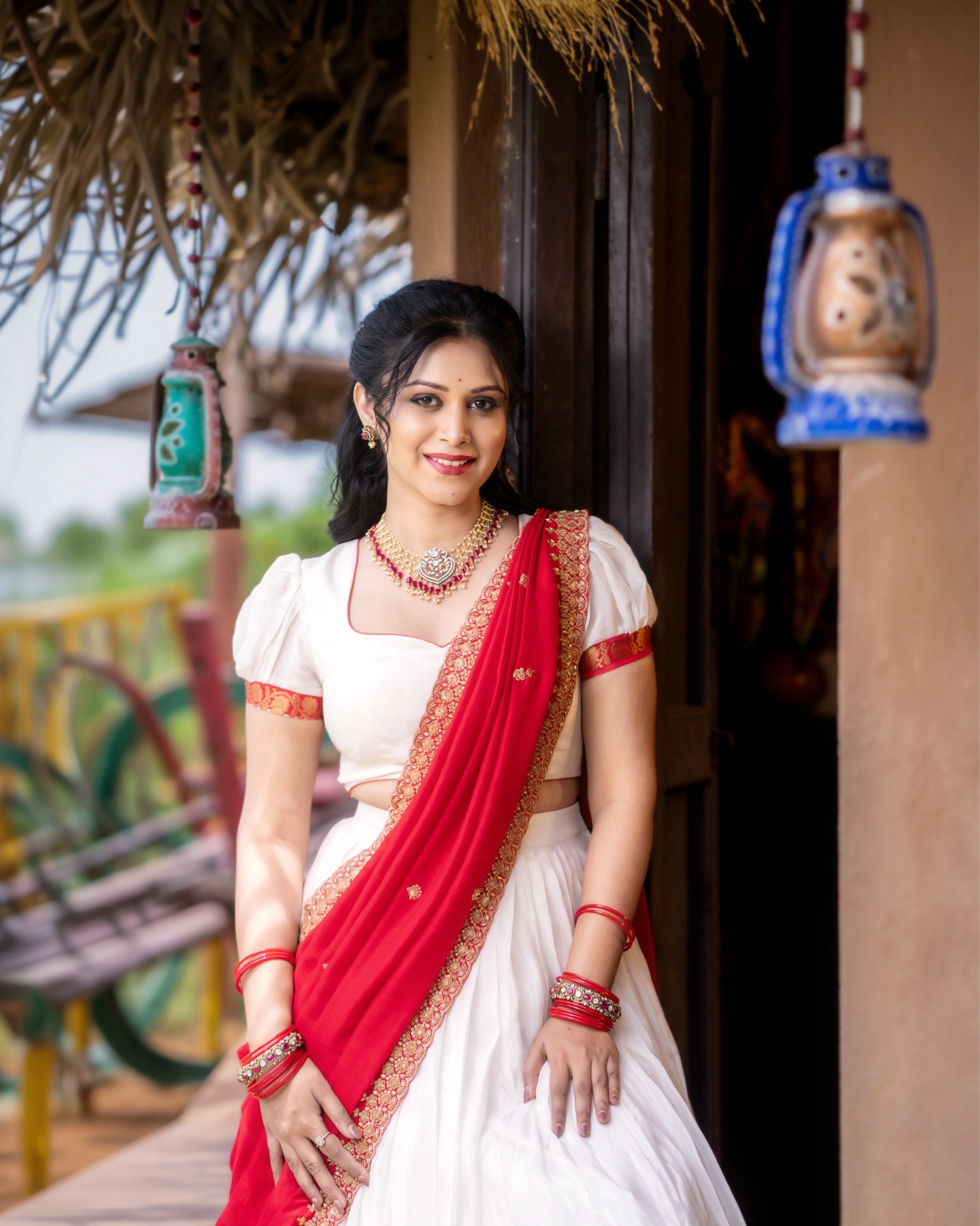 Yashmi Gowda Stunning Looks in Half Saree