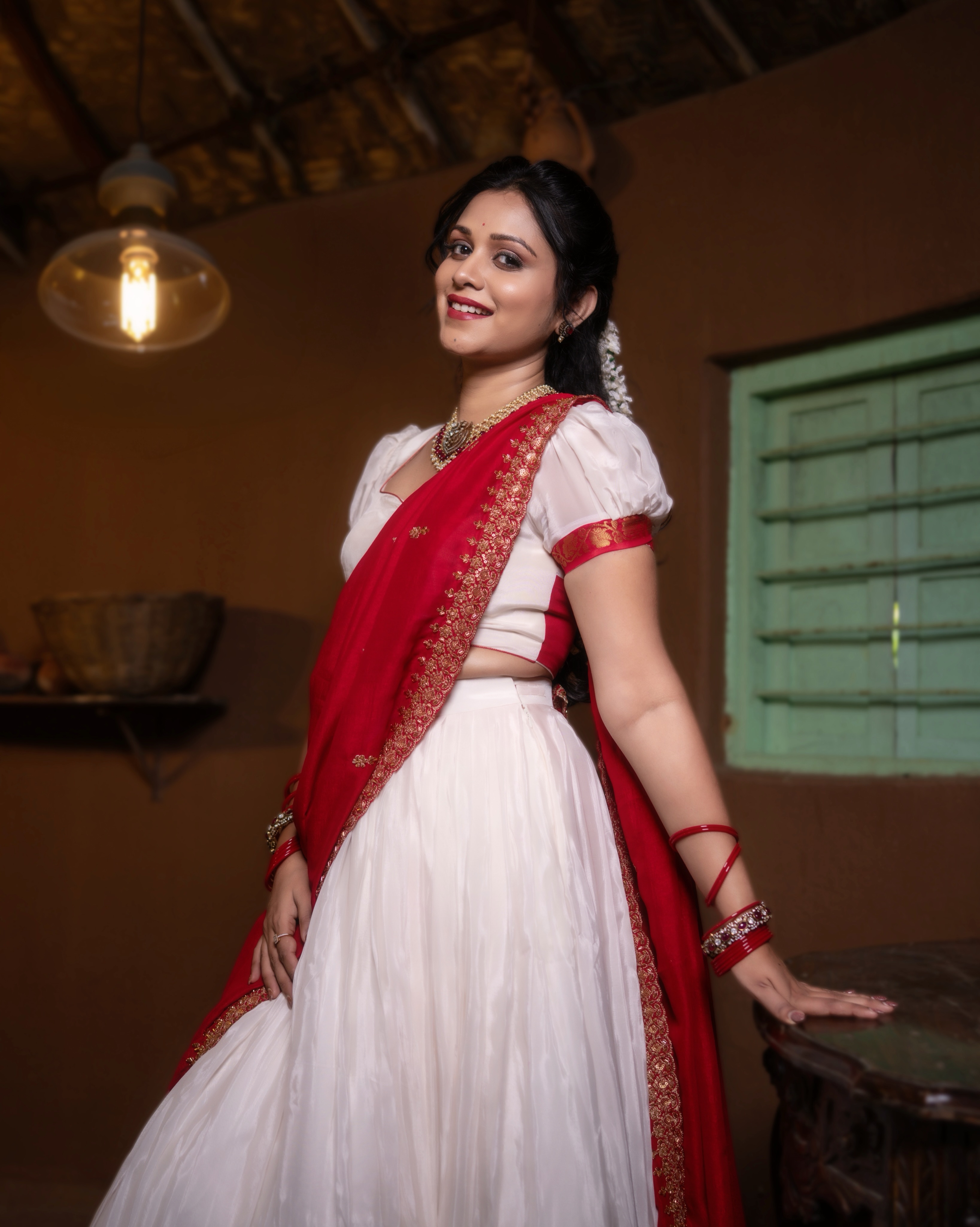 Yashmi Gowda Stunning Looks in Half Saree