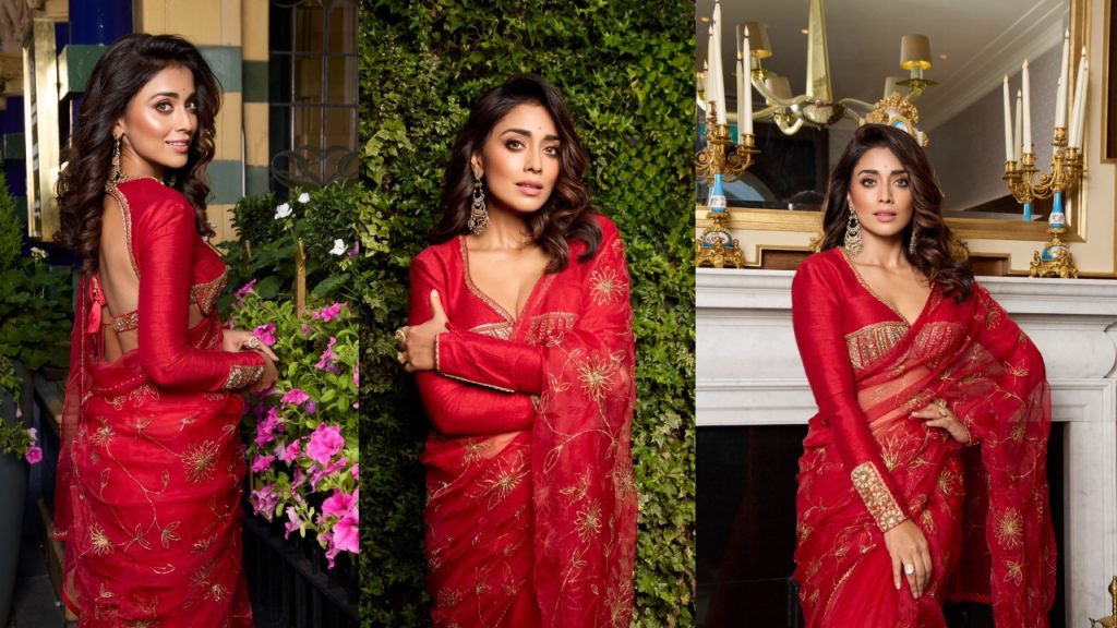 Shriya Saran : ఎరుపు శారీలో నటి శ్రియా.. క్యూట్ ఫోటోలు.. Shriya Saran : ఎరుపు శారీలో నటి శ్రియా.. క్యూట్ ఫోటోలు..