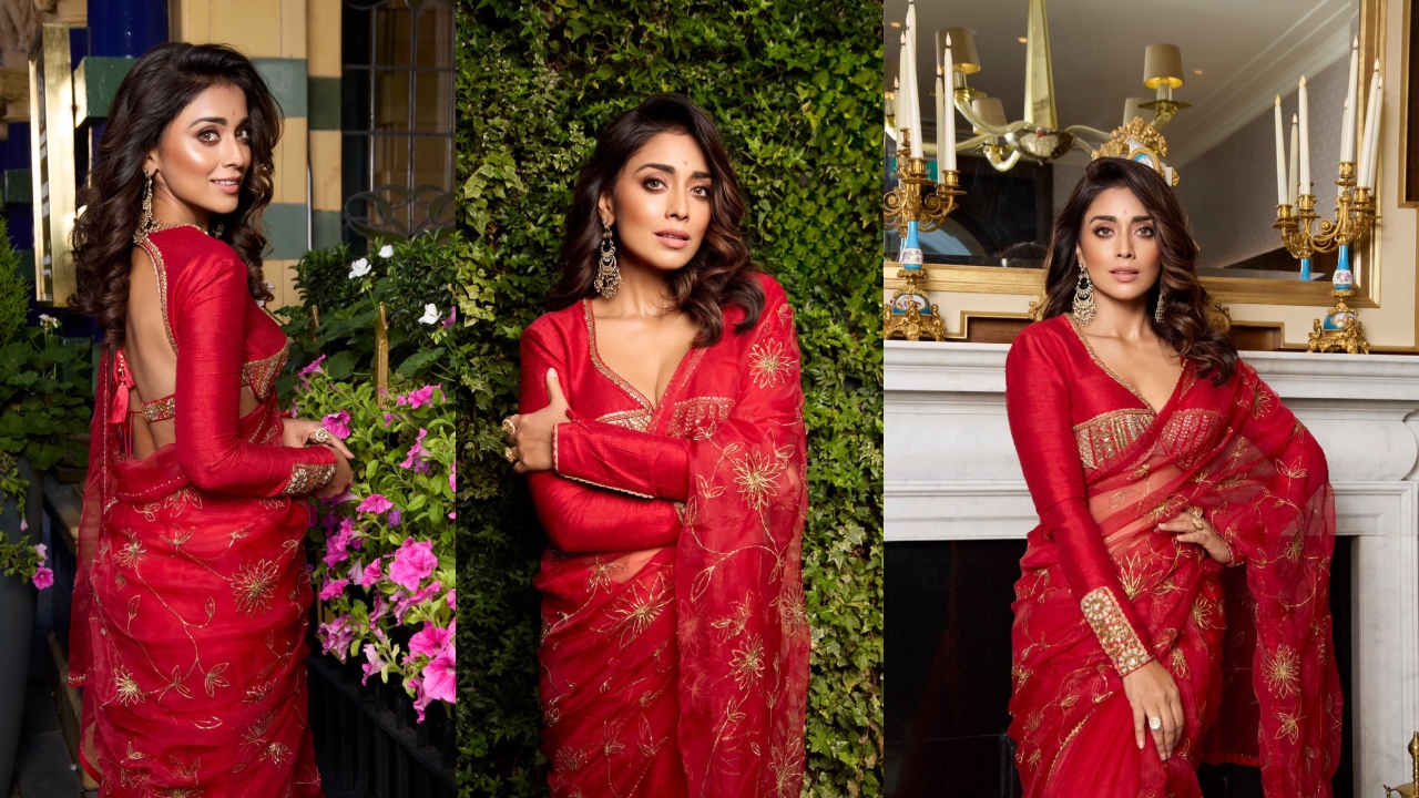 Shriya Saran : ఎరుపు శారీలో న‌టి శ్రియా.. క్యూట్ ఫోటోలు..