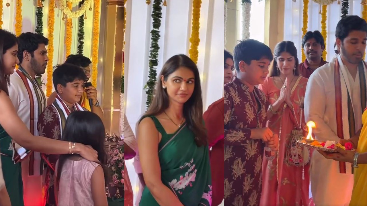 Allu Family : అల్లు ఫ్యామిలీ వినాయక చవితి సెలబ్రేషన్స్.. అల్లు అర్జున్ భార్య, పిల్లలు సందడి.. భార్యతో వచ్చిన శిరీష్..