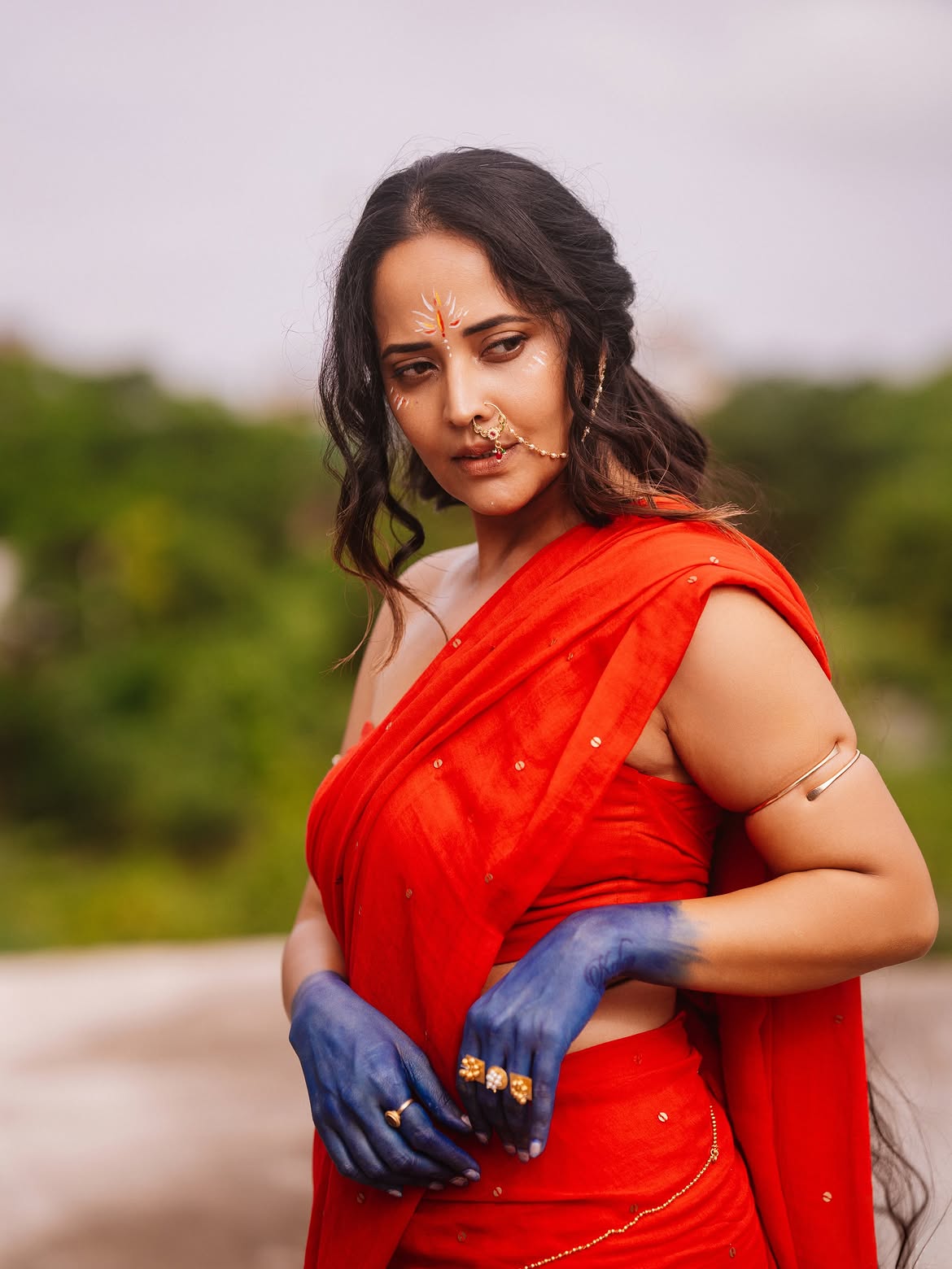 Anasuya Bharadwaj Dance Poses on Krishnashtami