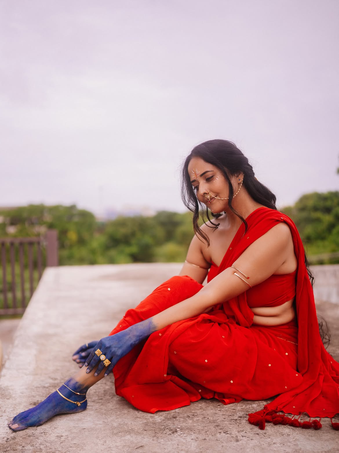 Anasuya Bharadwaj Dance Poses on Krishnashtami