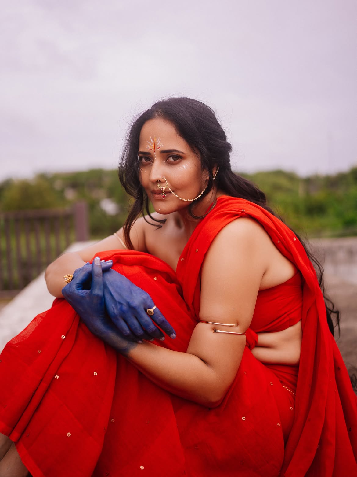 Anasuya Bharadwaj Dance Poses on Krishnashtami