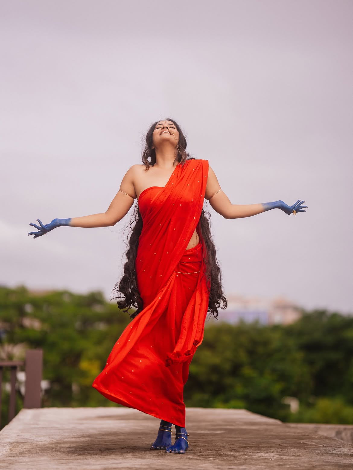 Anasuya Bharadwaj Dance Poses on Krishnashtami
