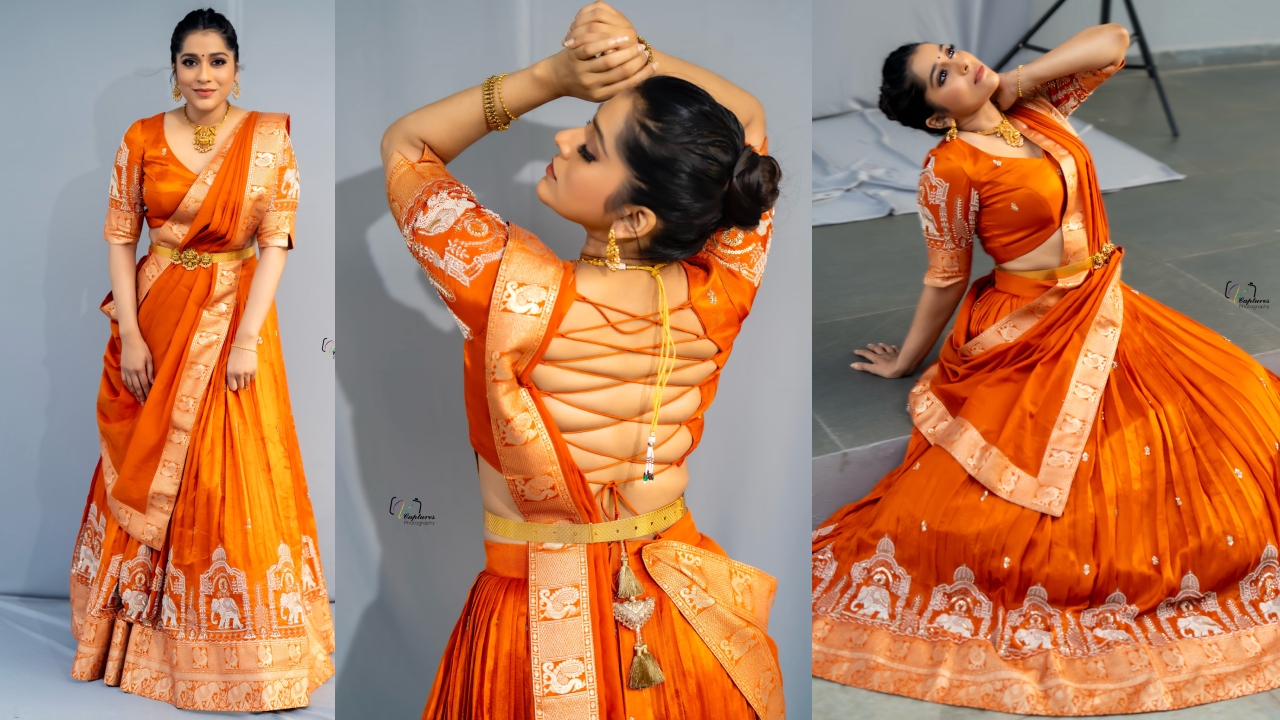 Rashmi Gautam : హాఫ్ శారీలో అద‌ర‌గొడుతున్న యాంక‌ర‌మ్మ‌.. ర‌ష్మీ గౌత‌మ్ ఫోటోలు వైర‌ల్..