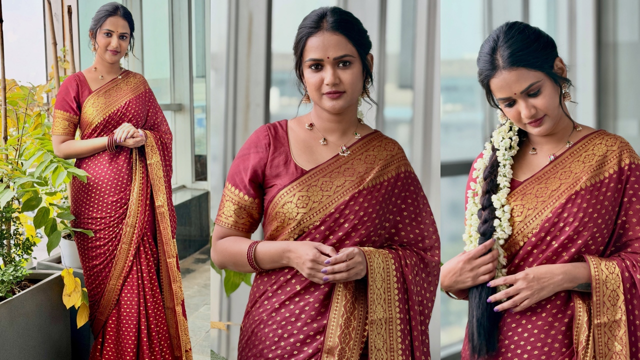 Ariyana Glory : ఎరుపు శారీలో సాంప్ర‌దాయంగా.. జ‌డ‌లో మ‌ల్లెపూలు.. అరియానా గ్లోరీ ఫోటోలు వైర‌ల్..