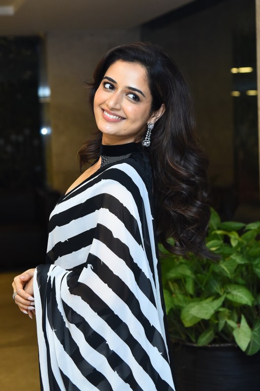 Ashika Ranganath in Saree at Sardar 2 Pre Release Event