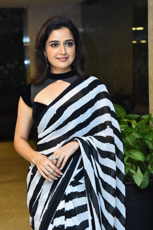 Ashika Ranganath in Saree at Sardar 2 Pre Release Event