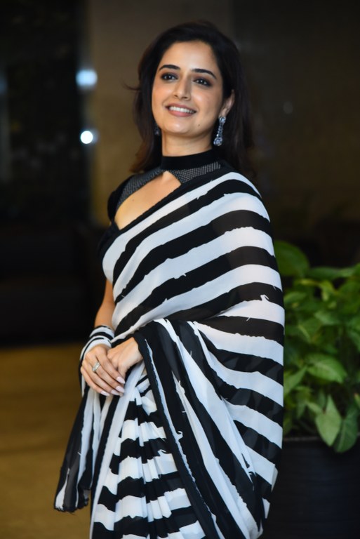 Ashika Ranganath in Saree at Sardar 2 Pre Release Event