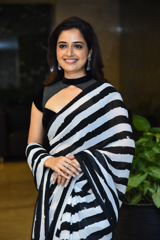 Ashika Ranganath in Saree at Sardar 2 Pre Release Event