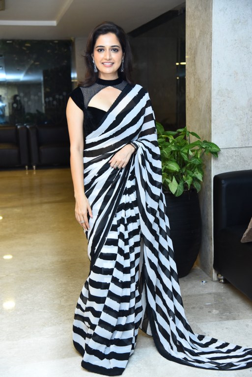 Ashika Ranganath in Saree at Sardar 2 Pre Release Event