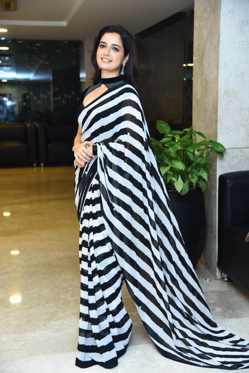 Ashika Ranganath in Saree at Sardar 2 Pre Release Event