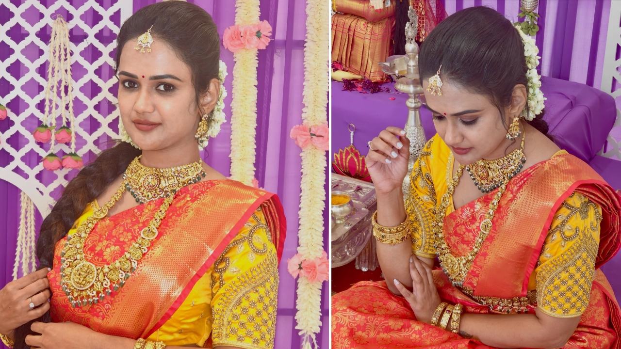Ariyana Glory : ప‌ట్టుచీర‌, భారీ హారంతో బిగ్‌బాస్ బ్యూటీ.. సిగ్గు ప‌డుతూ.. అరియానా గ్లోరీ ఫోటోలు..