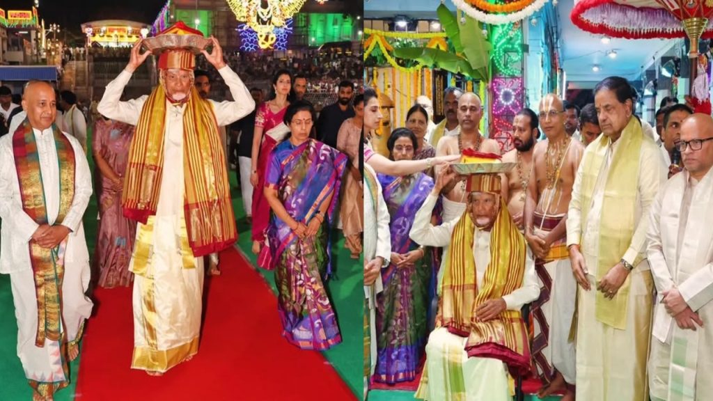 Chandrababu Naidu : తిరుమ‌ల శ్రీవారికి పట్టువస్త్రాలు సమర్పించిన సీఎం చంద్రబాబు నాయుడు దంప‌తులు.. ఫోటోలు వైర‌ల్..