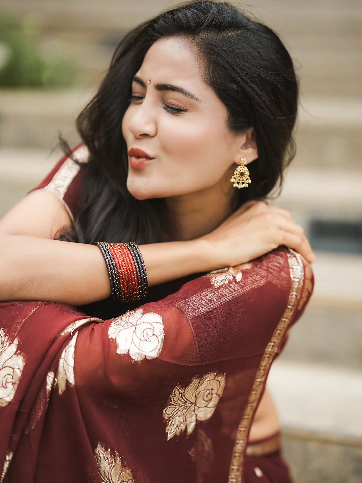 Gayathri Simhadri Cute Photos in Saree