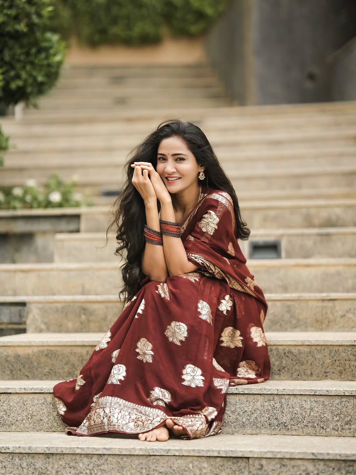 Gayathri Simhadri Cute Photos in Saree