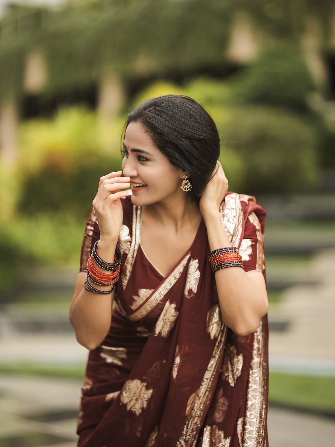 Gayathri Simhadri Cute Photos in Saree