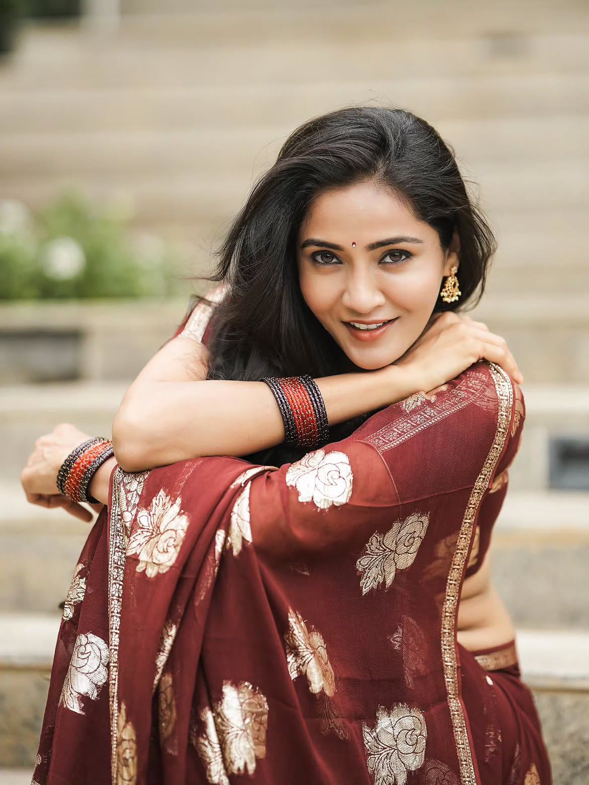Gayathri Simhadri Cute Photos in Saree