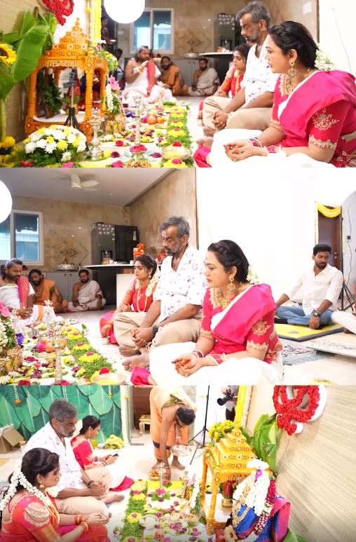Hema Kolla Performed Pooja with Her Family