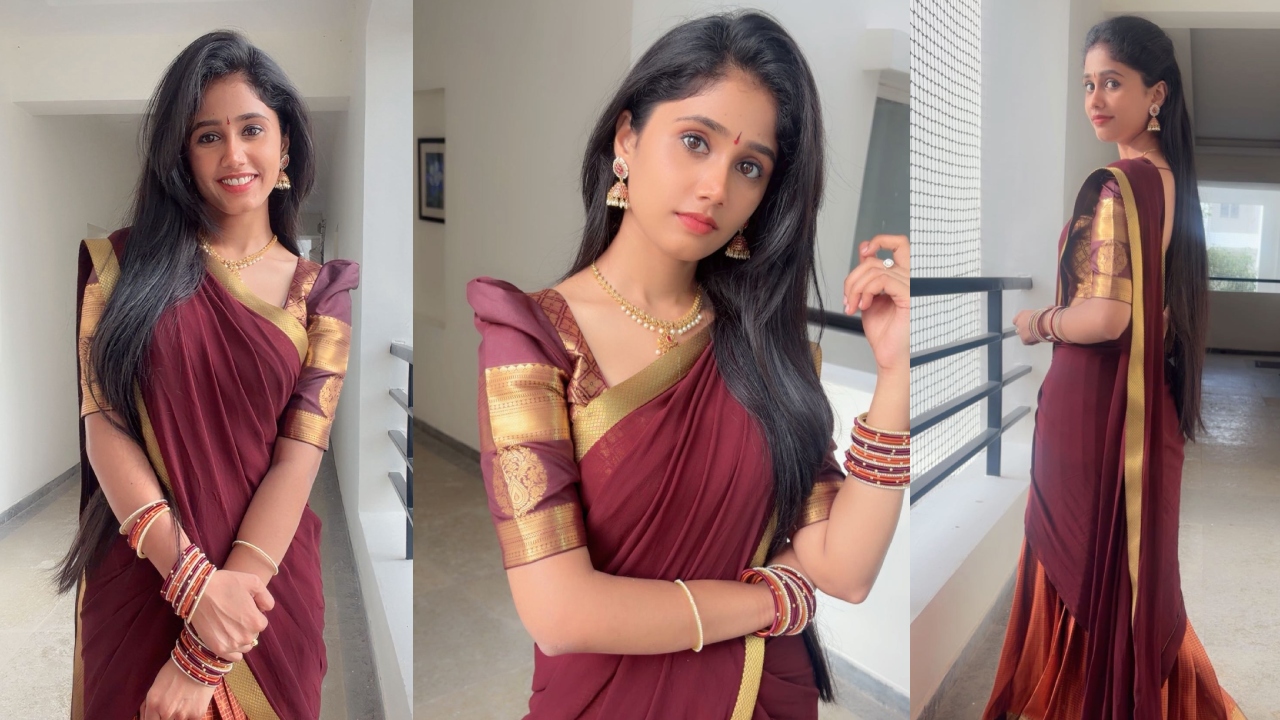 Sam the actress : హాఫ్ శారీలో ఇరుముడి ఫేమ్ సామ్.. ఫోటోలు వైర‌ల్‌..