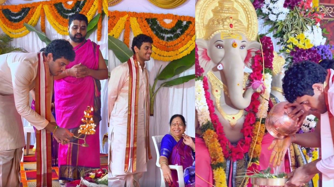 Himanshu Rao : కేసీఆర్ మనవడు హిమాన్షు రావు వినాయకచవితి పూజలు.. ఫొటోలు..