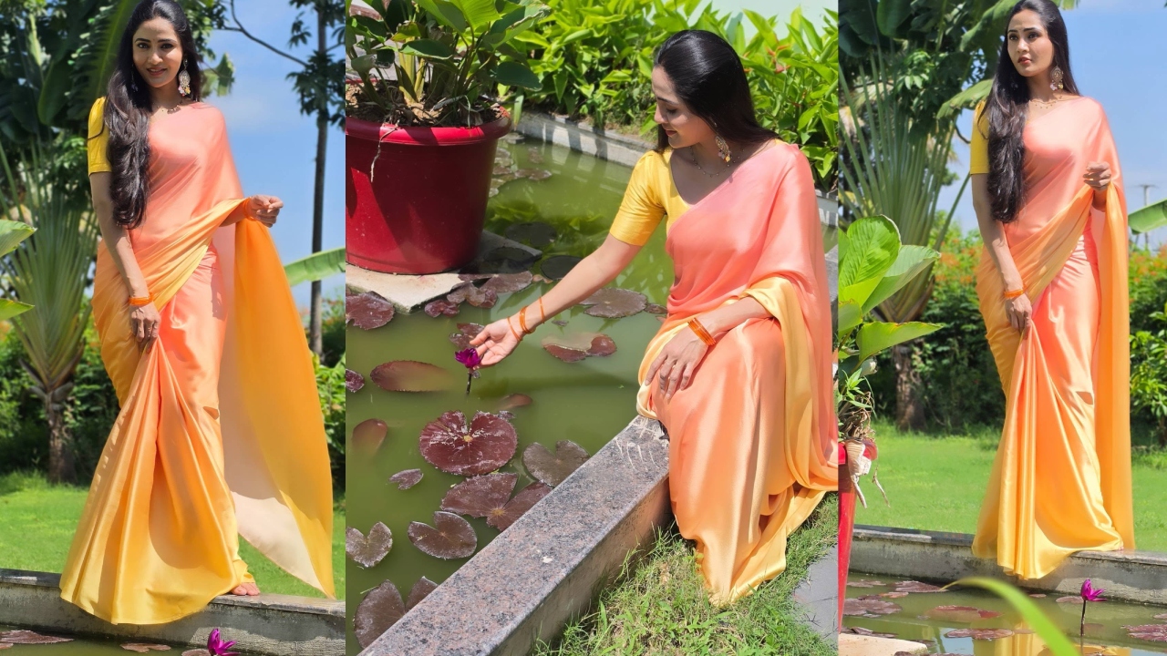 Gayathri Simhadri : ఆరెంజ్ శారీలో క్యూట్‌గా కార్తీక దీపం న‌టి.. గాయ‌త్రి సింహాద్రి ఫోటోలు వైర‌ల్..