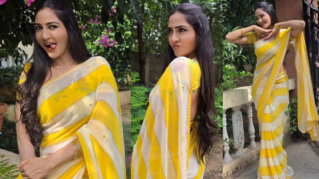 Gayathri Simhadri : ఎల్లో శారీలో క్యూట్‌గా కార్తీక దీపం సీరియ‌ల్ న‌టి.. గాయ‌త్రి సింహాద్రి ఫోటోలు వైర‌ల్..