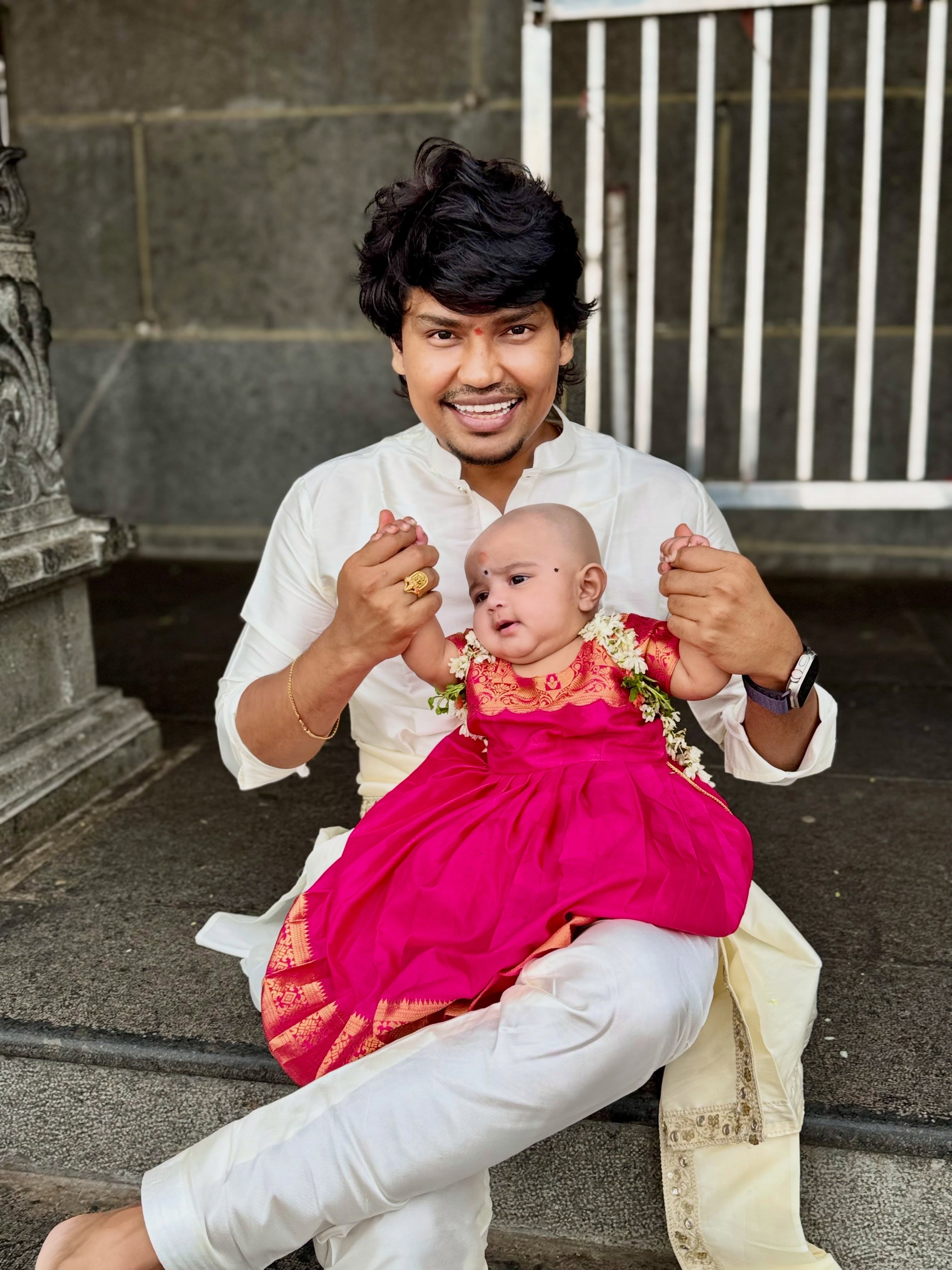 Jabardasth Kevvu Kartheek Daughter Hair Cutting Ceremony