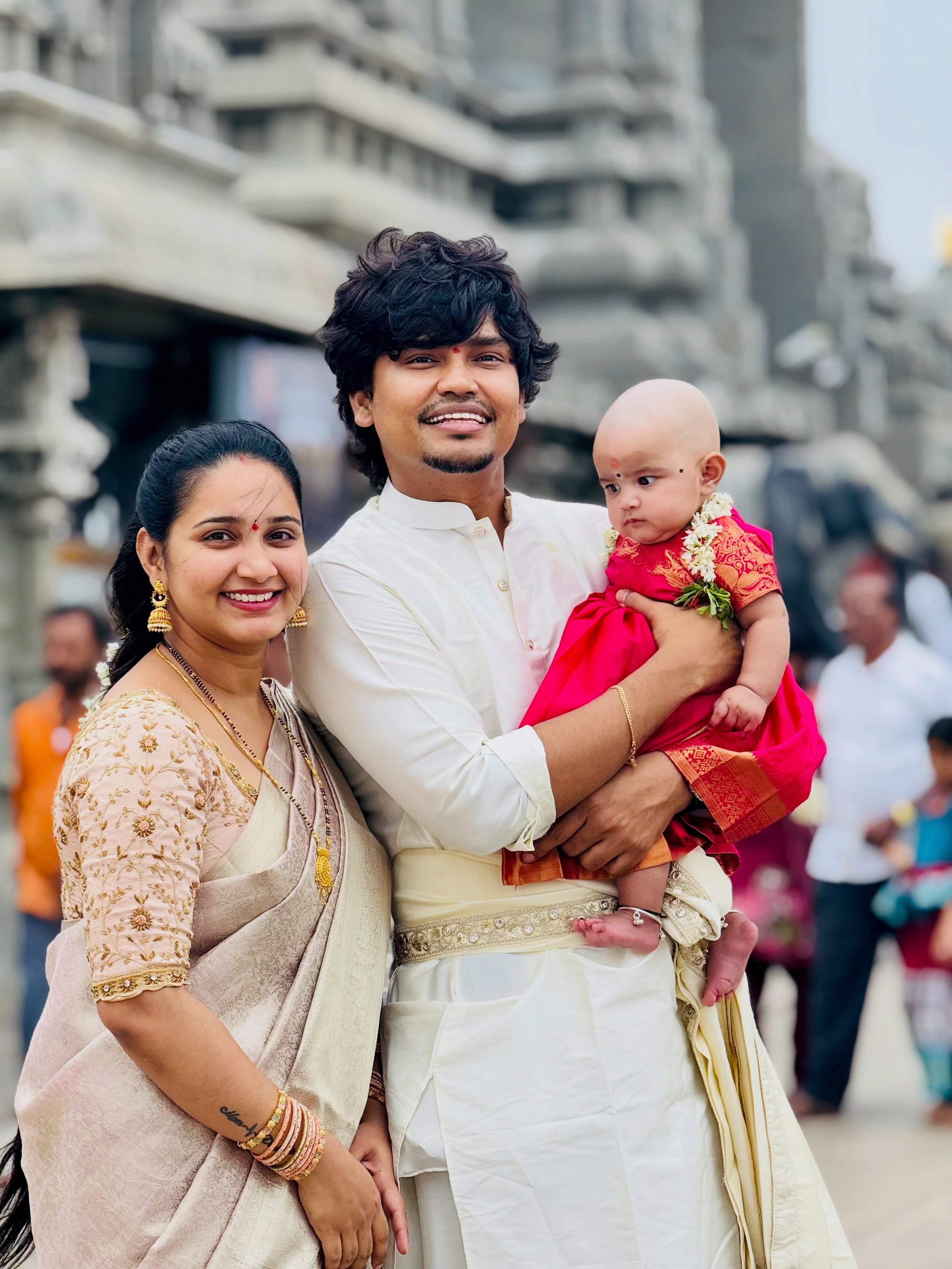 Jabardasth Kevvu Kartheek Daughter Hair Cutting Ceremony