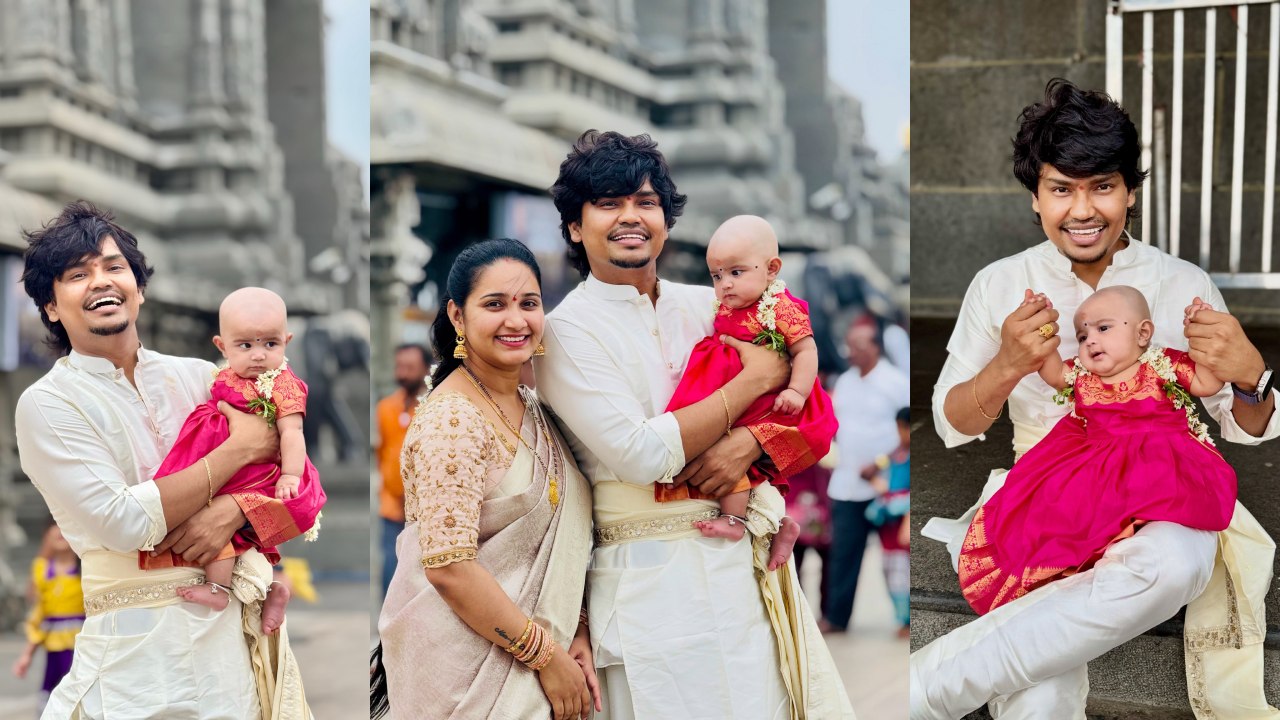 Kevvu Kartheek : కూతురు పుట్టు వెంట్రుకలు వేడుక.. యాదగిరి గుట్టలో జబర్దస్త్ కెవ్వు కార్తీక్.. ఫొటోలు వైరల్..