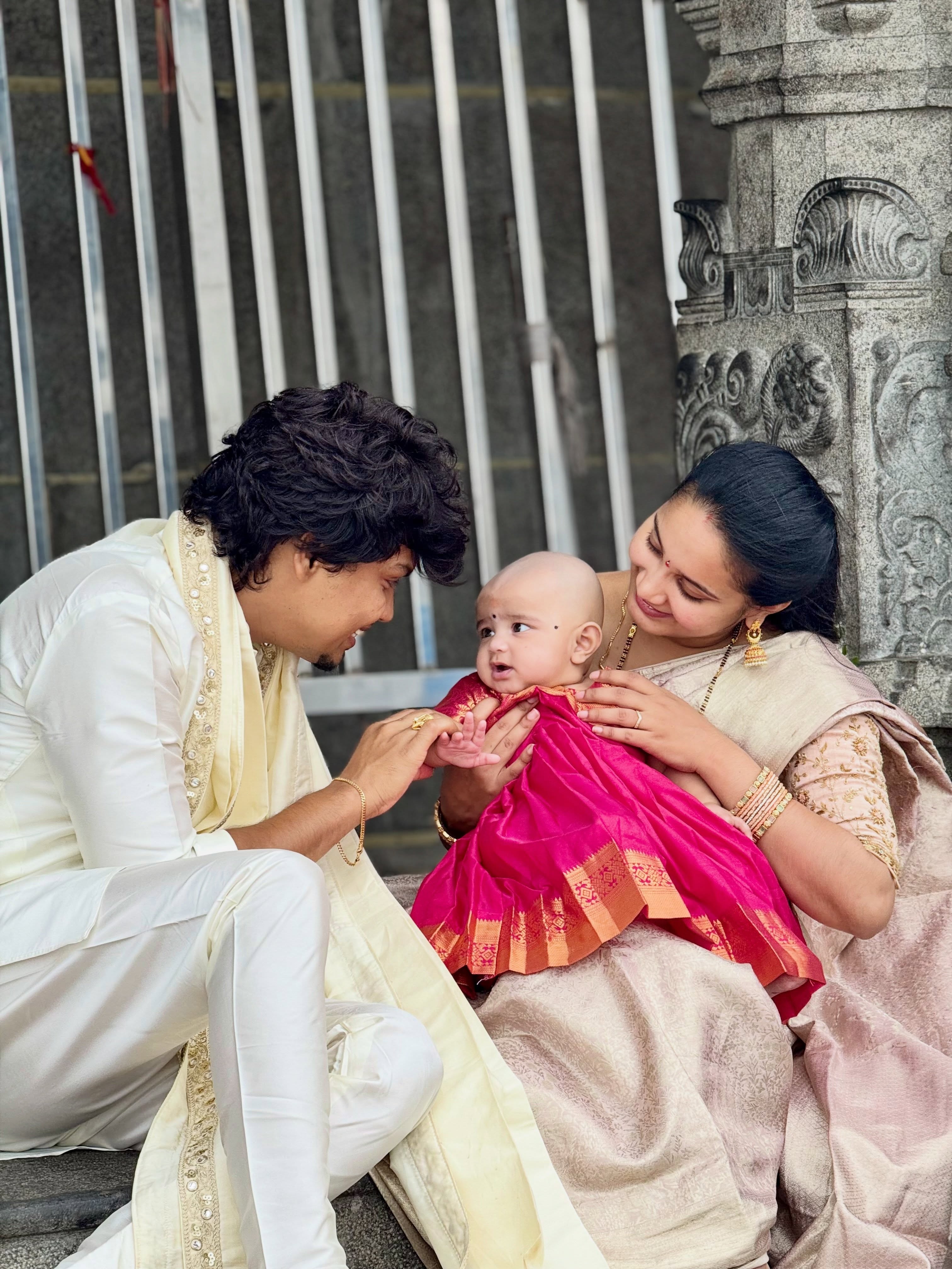 Jabardasth Kevvu Kartheek Daughter Hair Cutting Ceremony