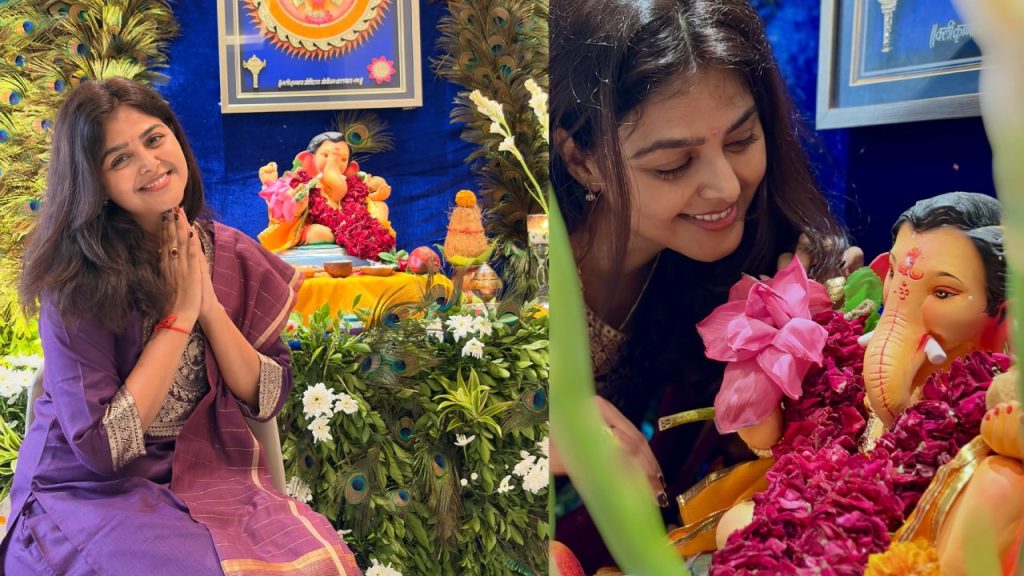 Monaal Gajjar : మోనాల్ గజ్జర్ వినాయక చవితి సెలెబ్రేషన్స్.. ఫొటోలు..