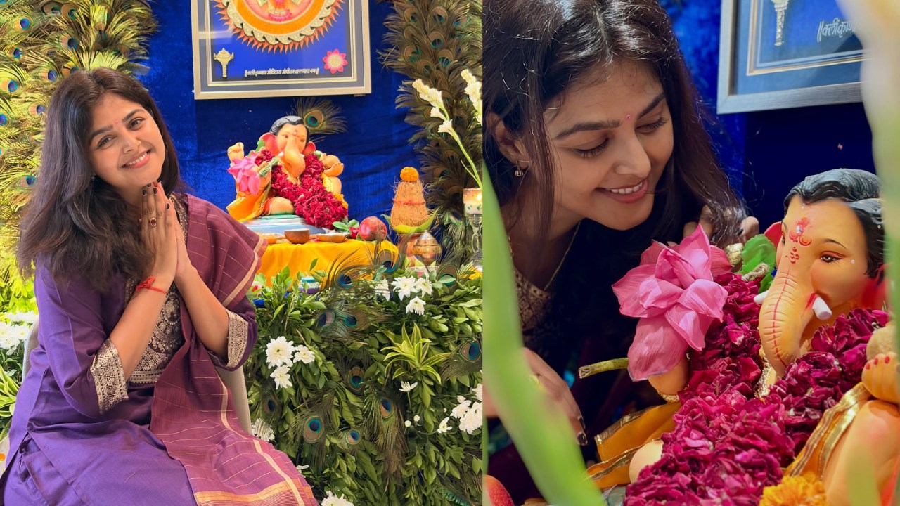 Monaal Gajjar : మోనాల్ గజ్జర్ వినాయక చవితి సెలెబ్రేషన్స్.. ఫొటోలు..