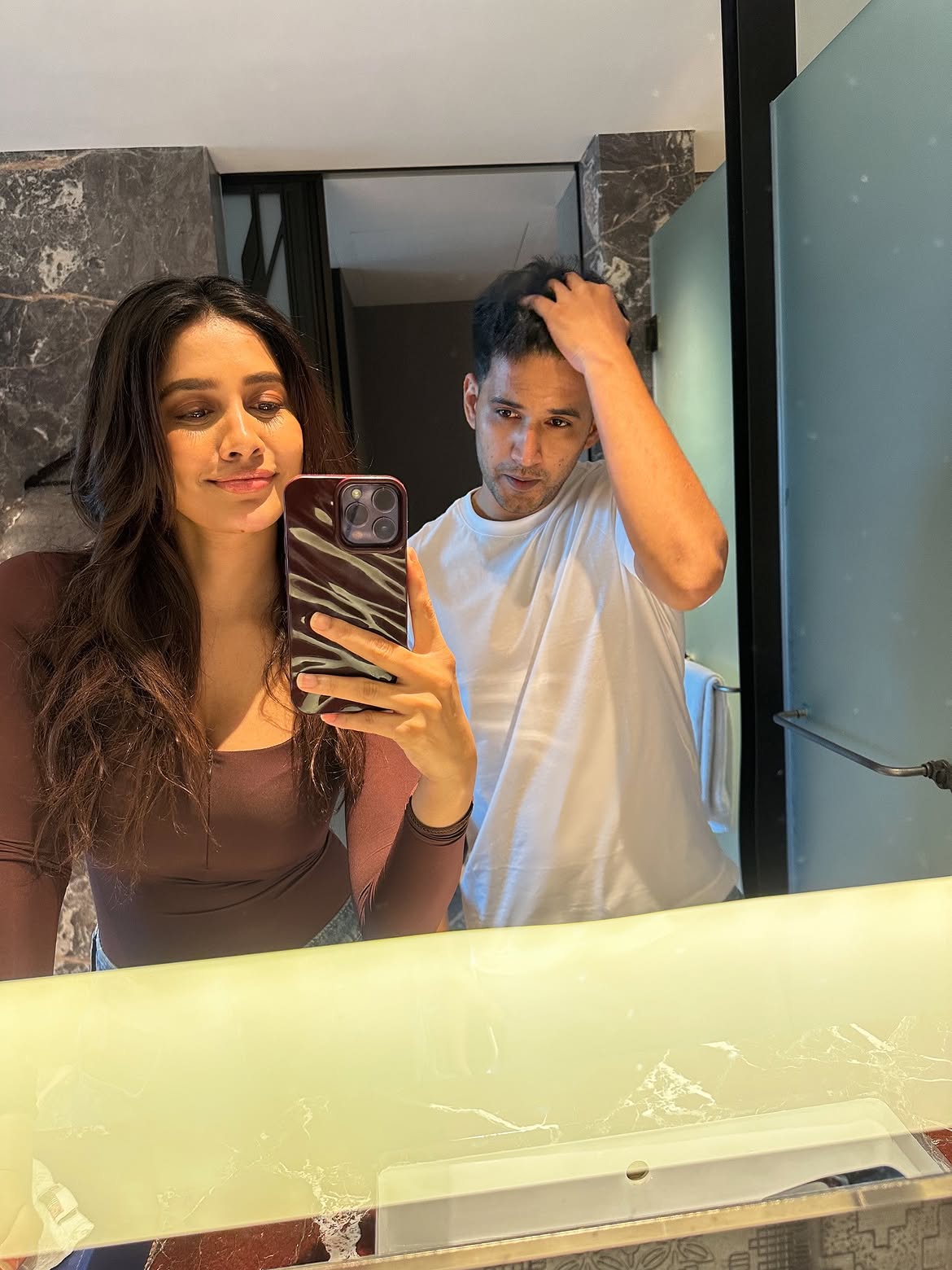 Nabha Natesh with Her Brother Nahush Chakravarthy