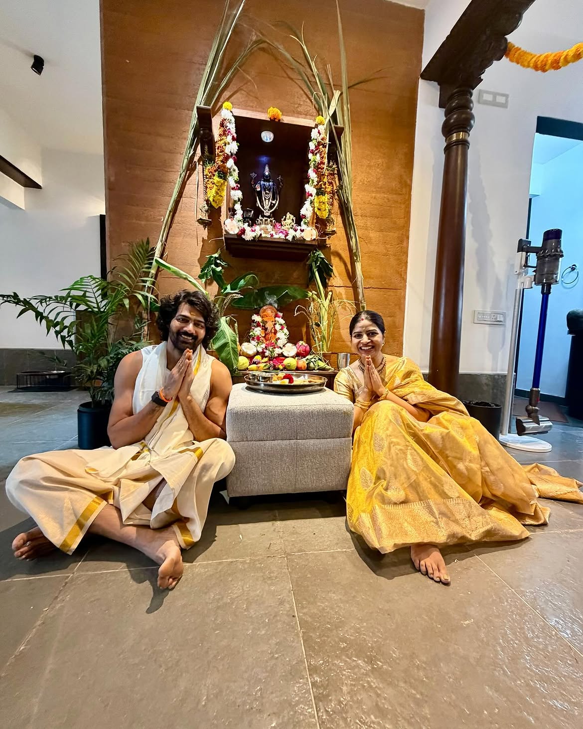 Naveen Chandra Vinayaka Chavithi Celebrations with Family