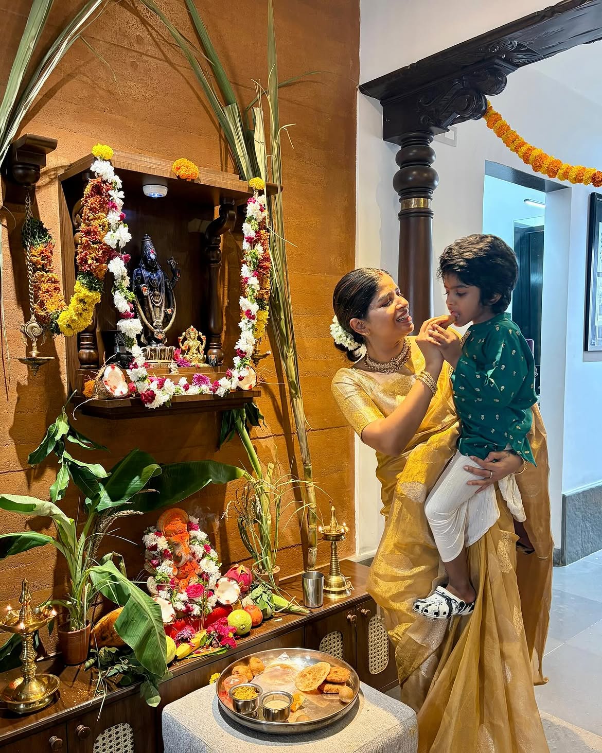 Naveen Chandra Vinayaka Chavithi Celebrations with Family