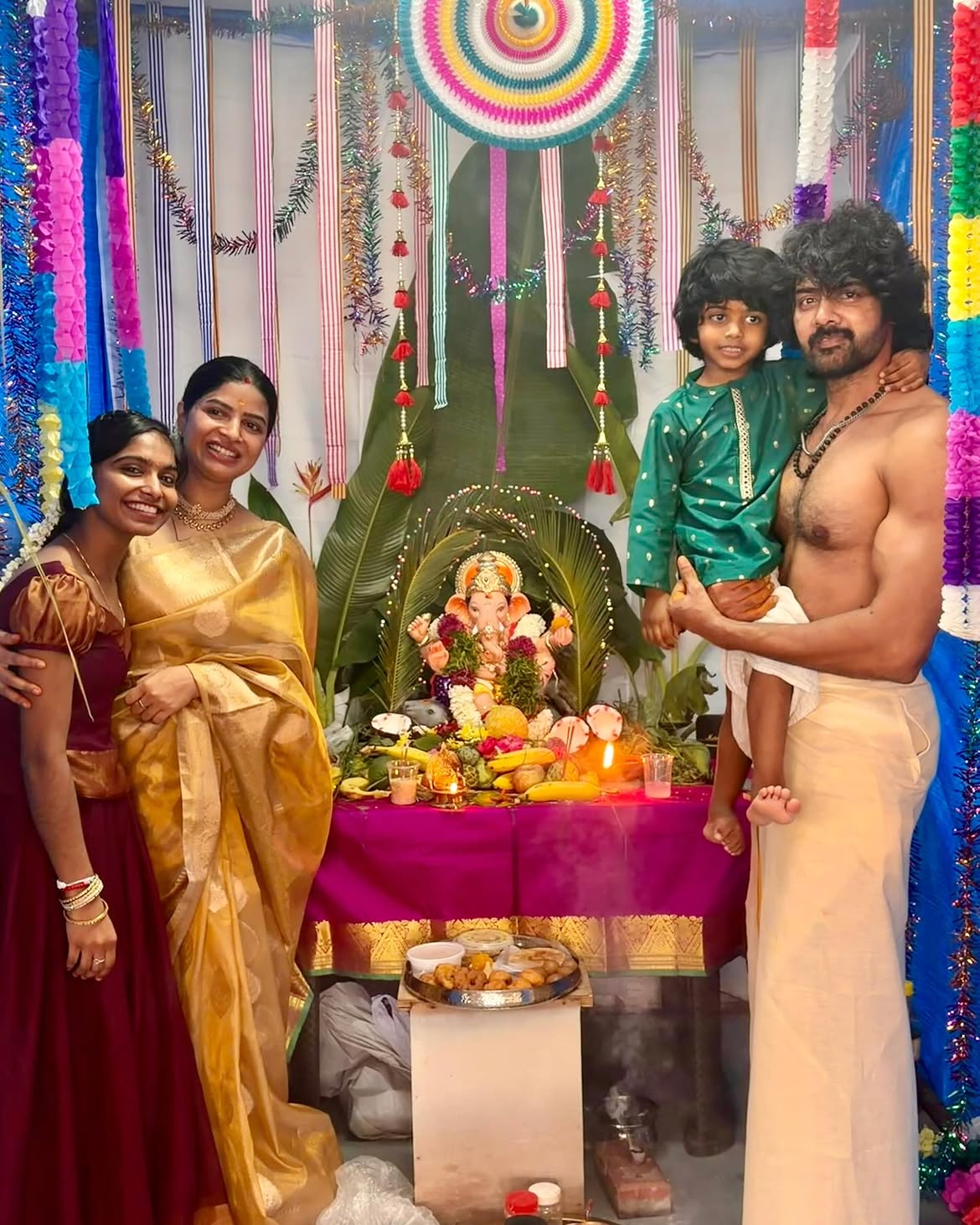 Naveen Chandra Vinayaka Chavithi Celebrations with Family