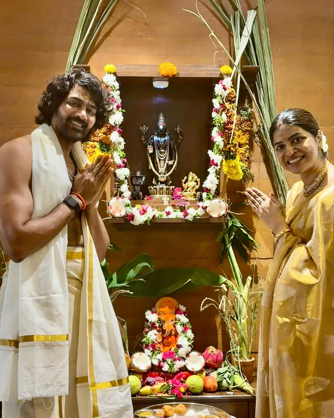 Naveen Chandra Vinayaka Chavithi Celebrations with Family