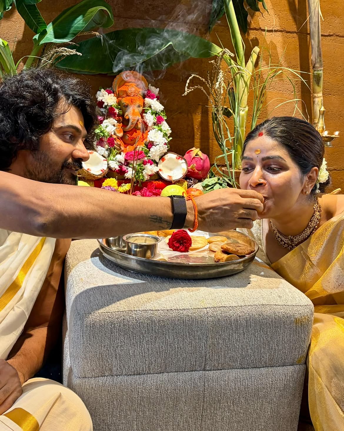 Naveen Chandra Vinayaka Chavithi Celebrations with Family